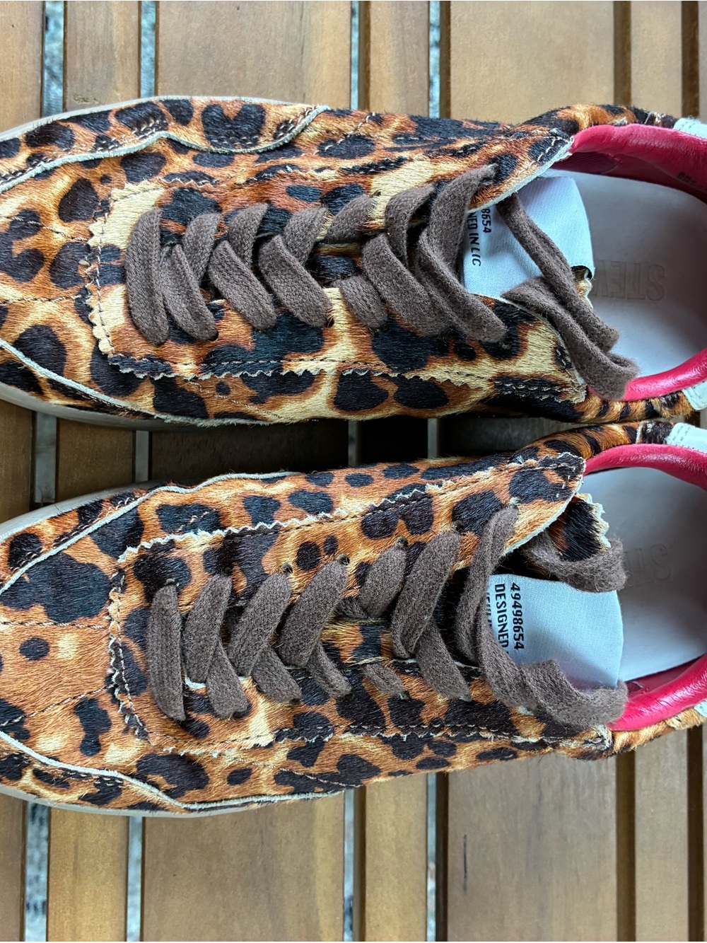Steve Madden Leopard Print, calf hair Sneakers.